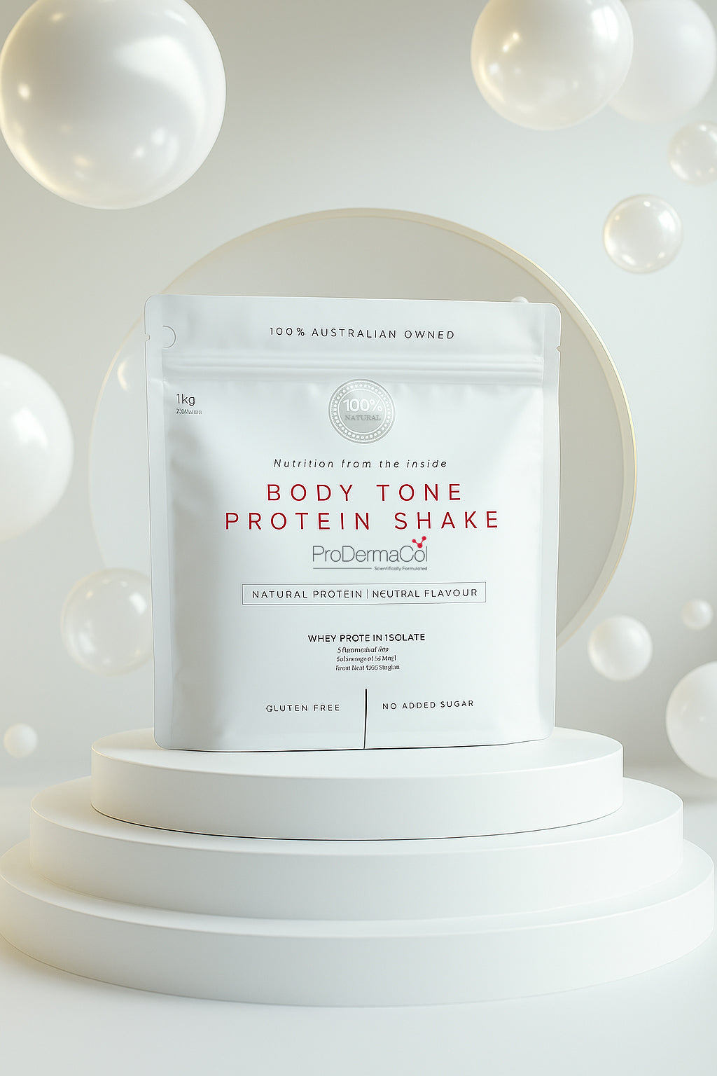 ProDermaCol Whey Protein Isolate Body Tone Shake Unflavoured 1kg